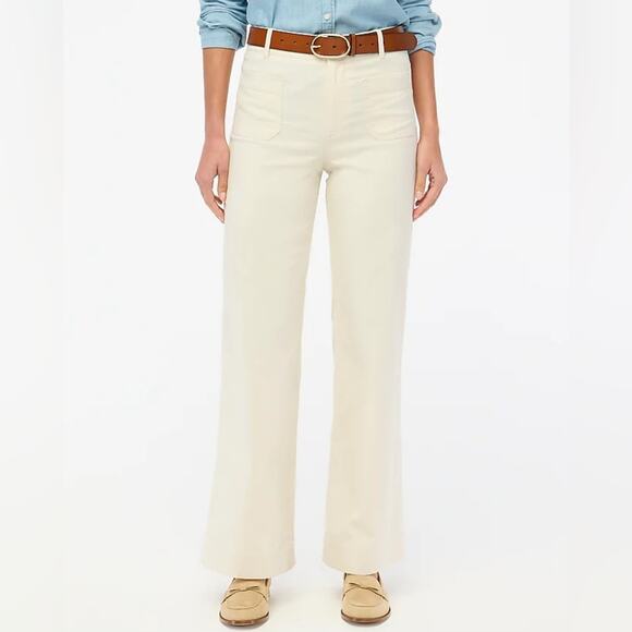 NWT J.Crew Factory Tall Lizzie High-Rise Patch-Pocket Wide-Leg Pant Size 30T - Picture 1 of 10